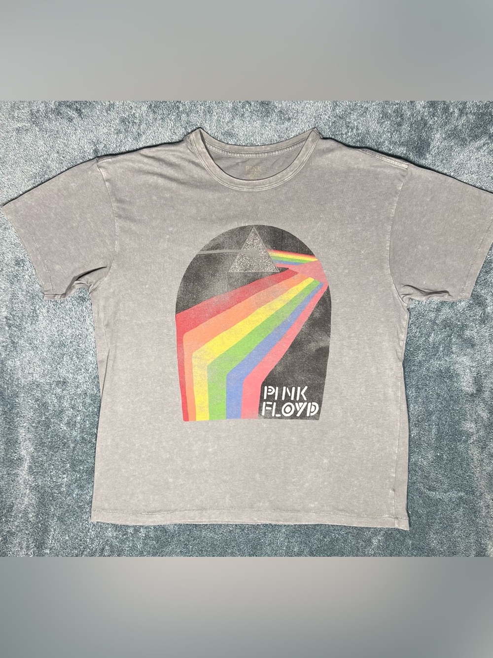 Floyd PINK Victoria’s Secret Gray Oversized Band Tee Medium